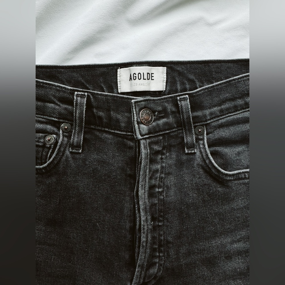 AGOLDE Nico high-waisted straight-leg jeans in faded black - Size 24 - Picture 6 of 12